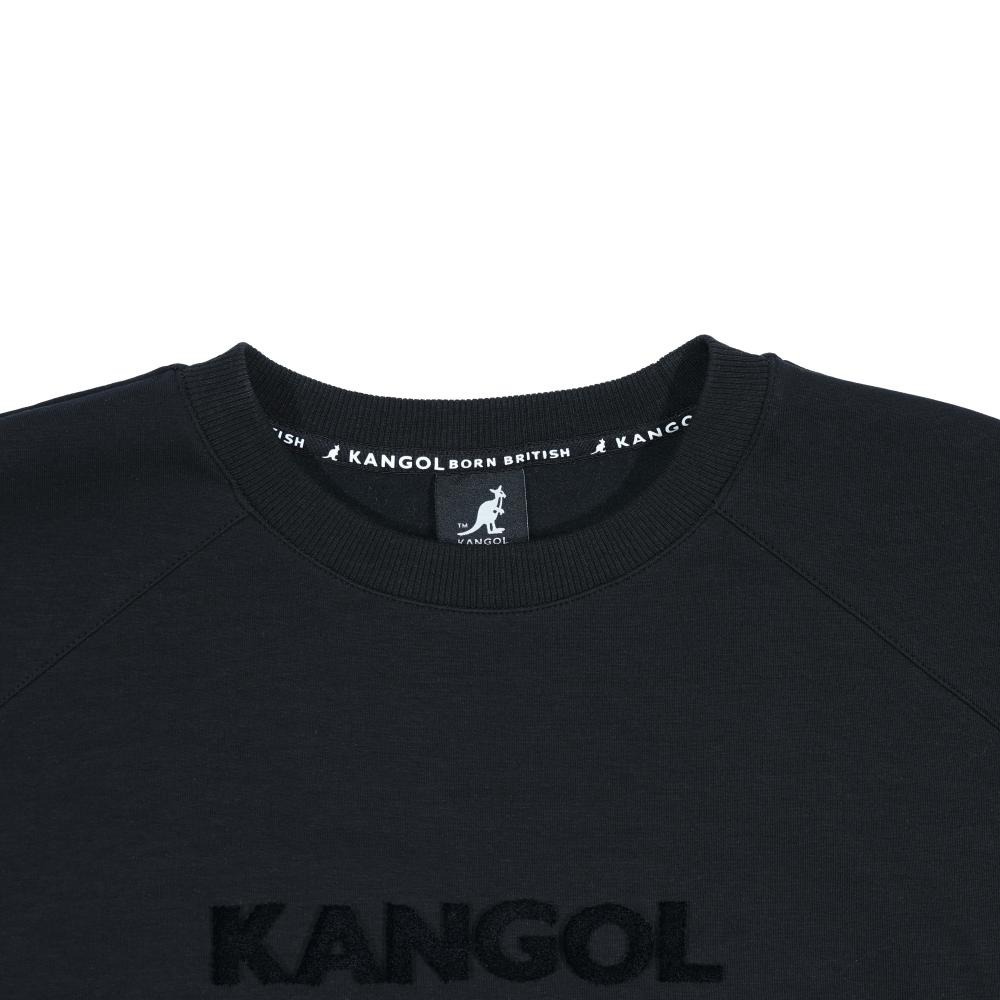 KANGOL 大學T 黑色 LOGO 刷毛 長袖 上衣 女 6552100520