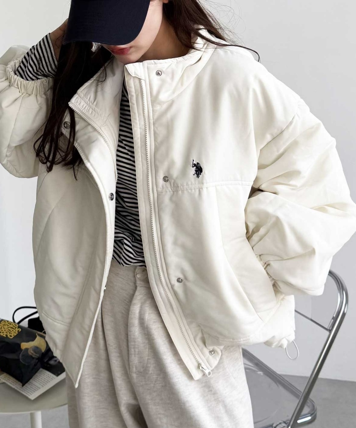 <現貨>日本 U.S. POLO ASSN.Polo Padded Blouson 小標 立領 寬鬆 厚外套 三色