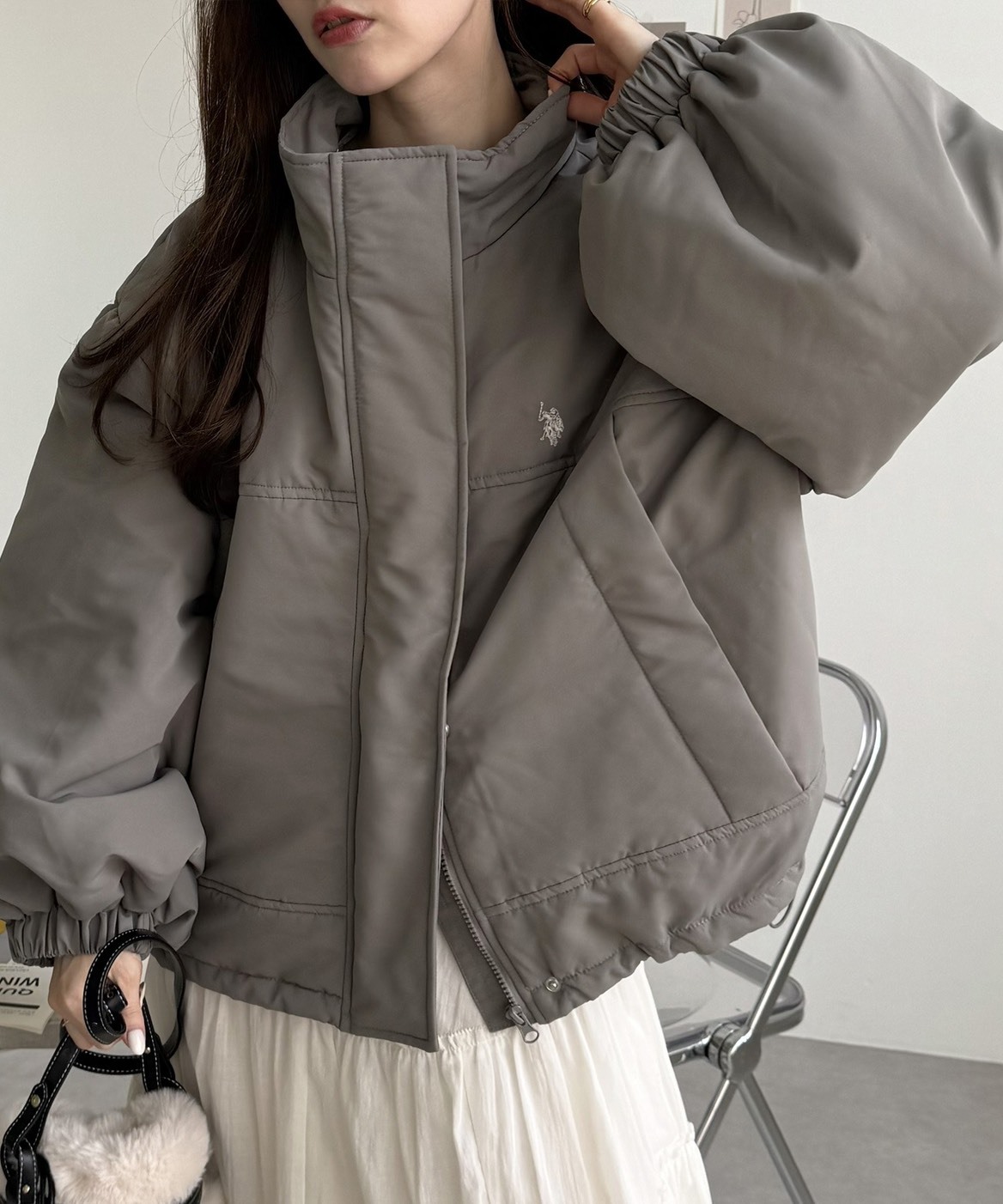 日本 U.S. POLO ASSN.Polo Padded Blouson 小標 立領 寬鬆 厚外套 三色