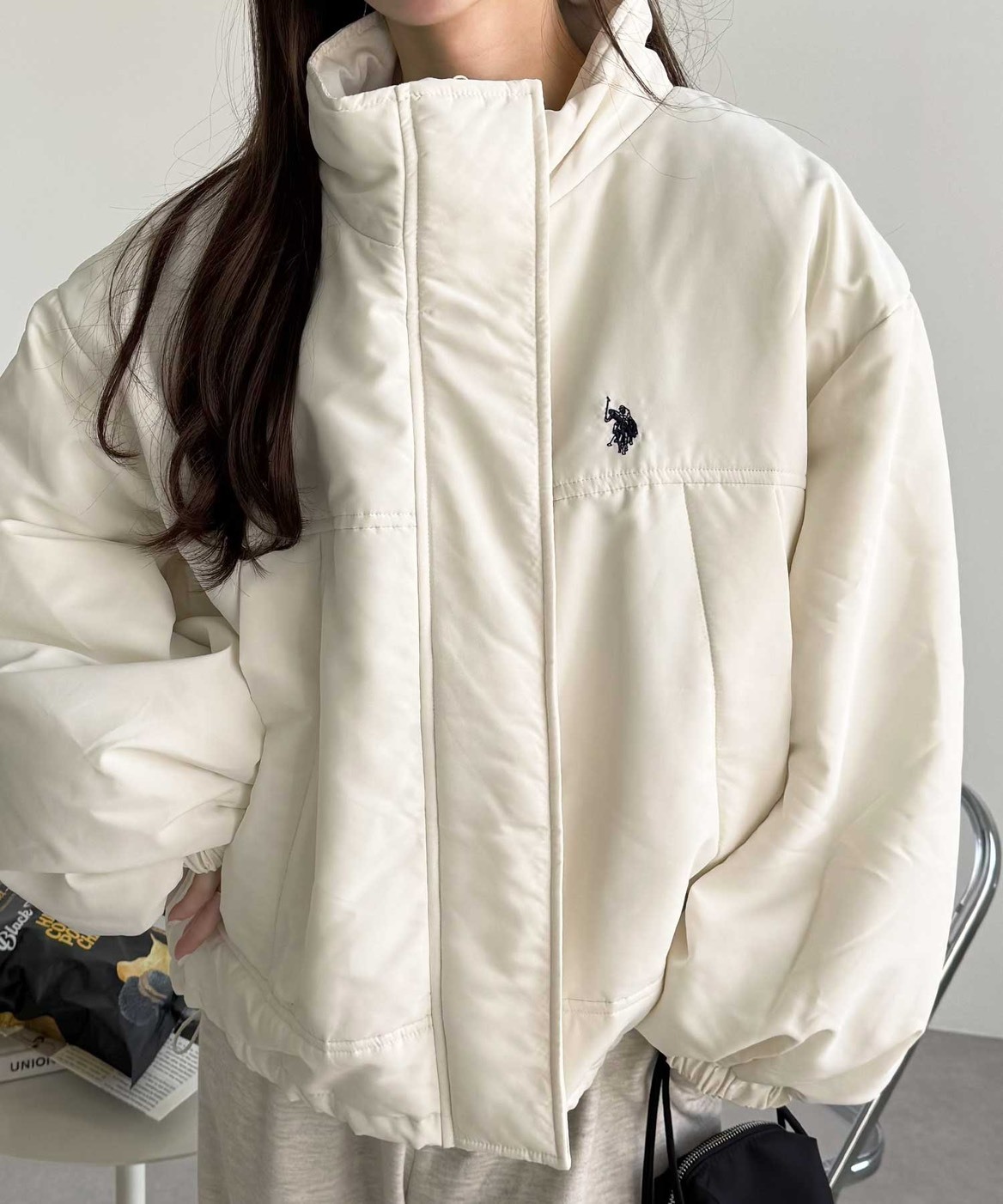 日本 U.S. POLO ASSN.Polo Padded Blouson 小標 立領 寬鬆 厚外套 三色