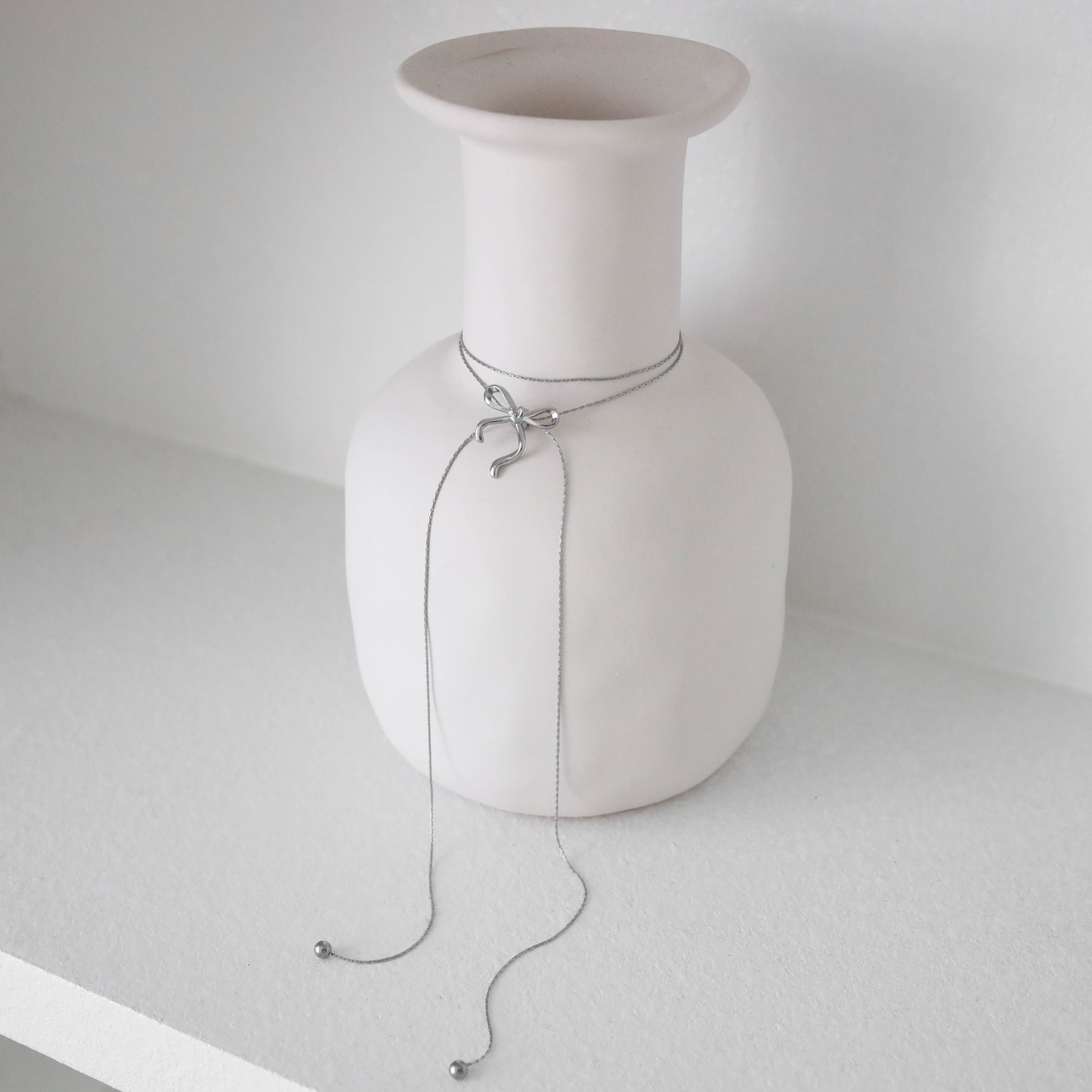 不怕水蝴蝶結可調節長項鍊