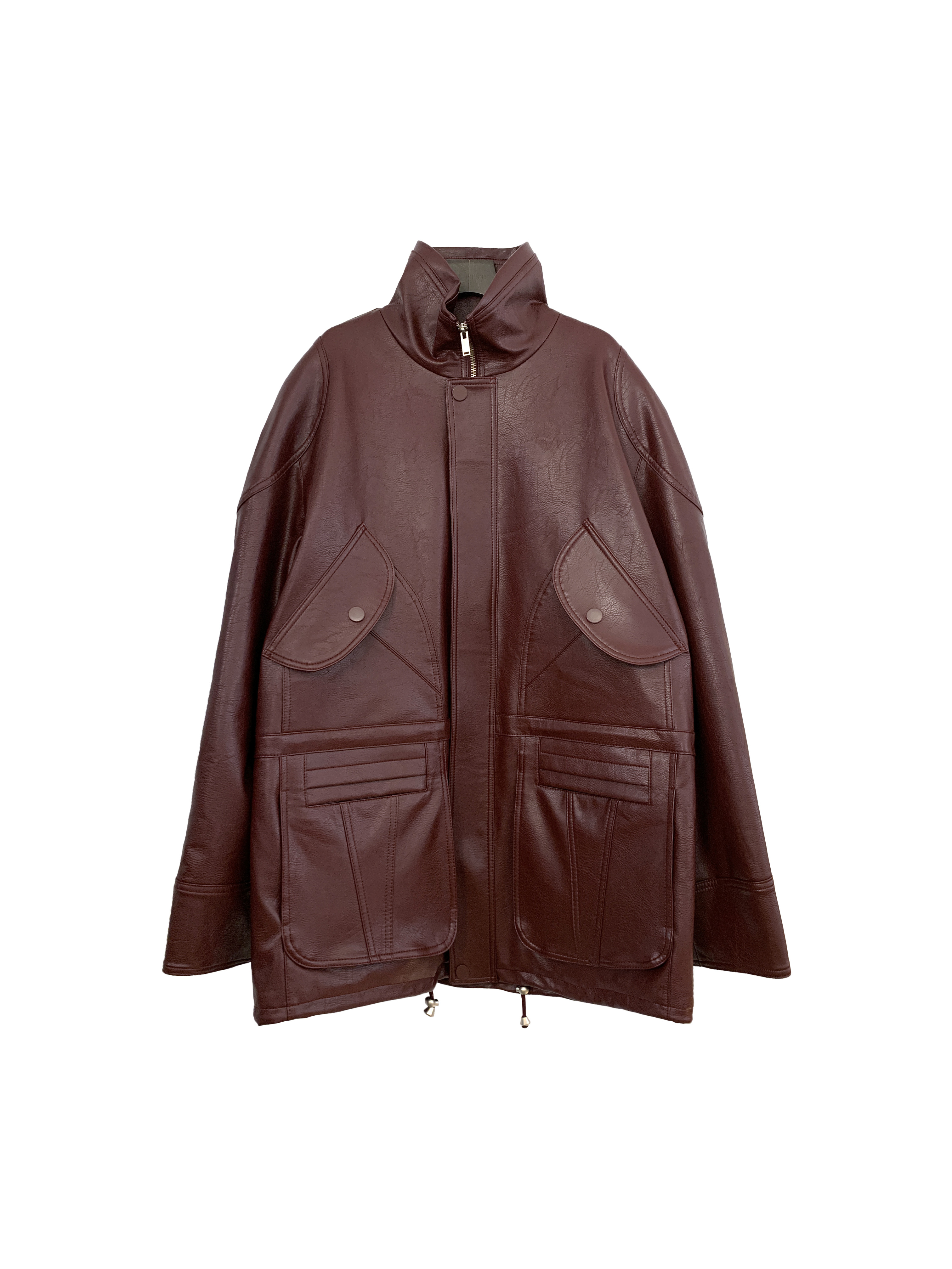 立領廓肩寬皮外