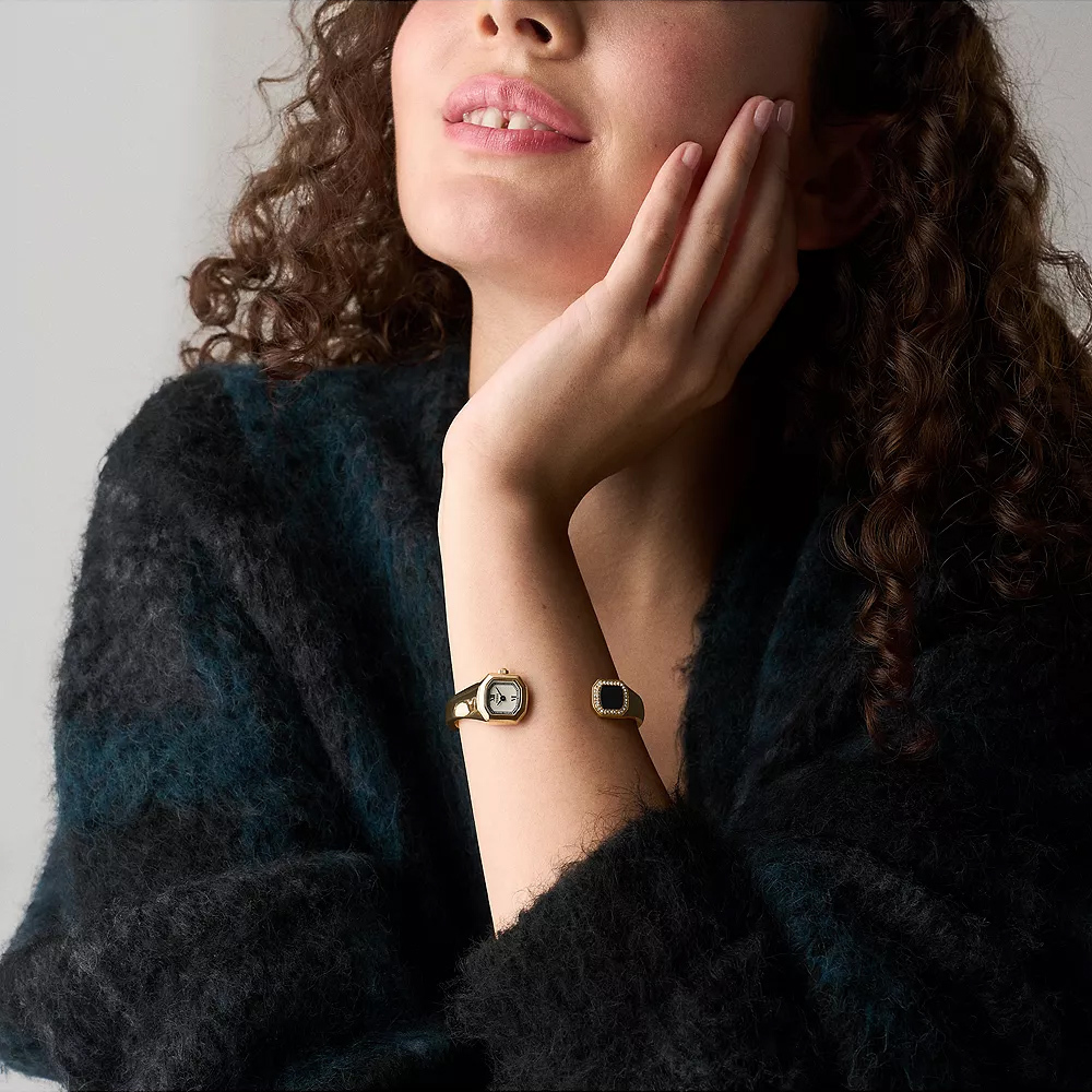 Harlow  金色不鏽鋼錶帶錶帶 16 MM ES5445