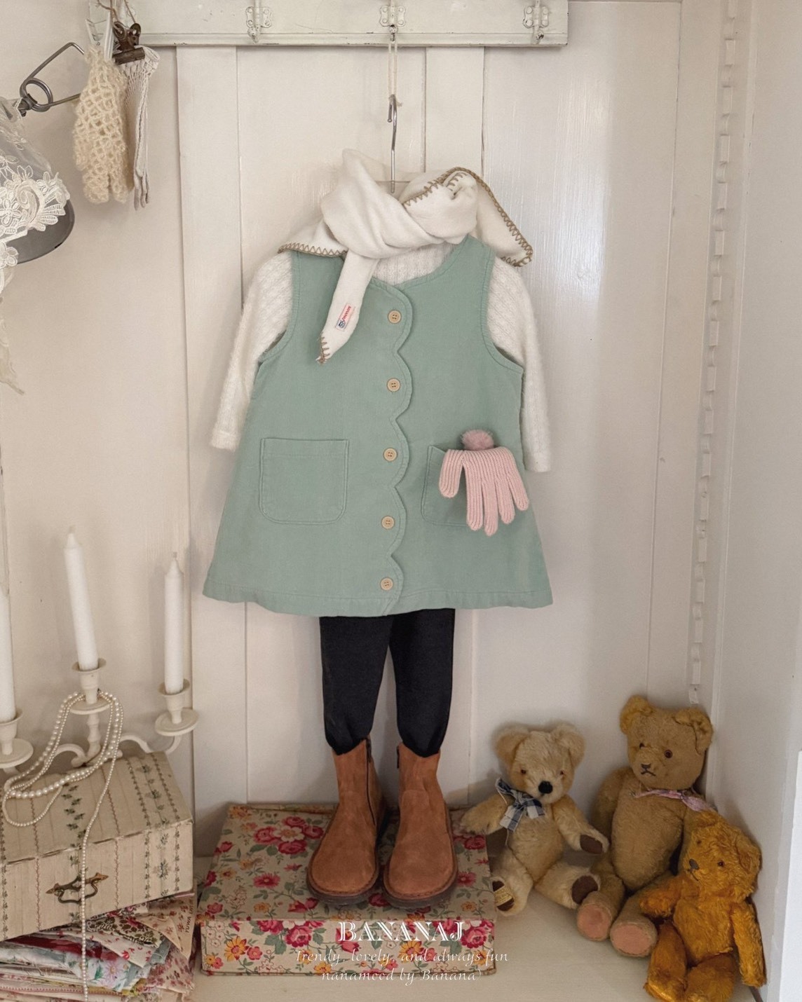 甜心波浪口袋洋裝