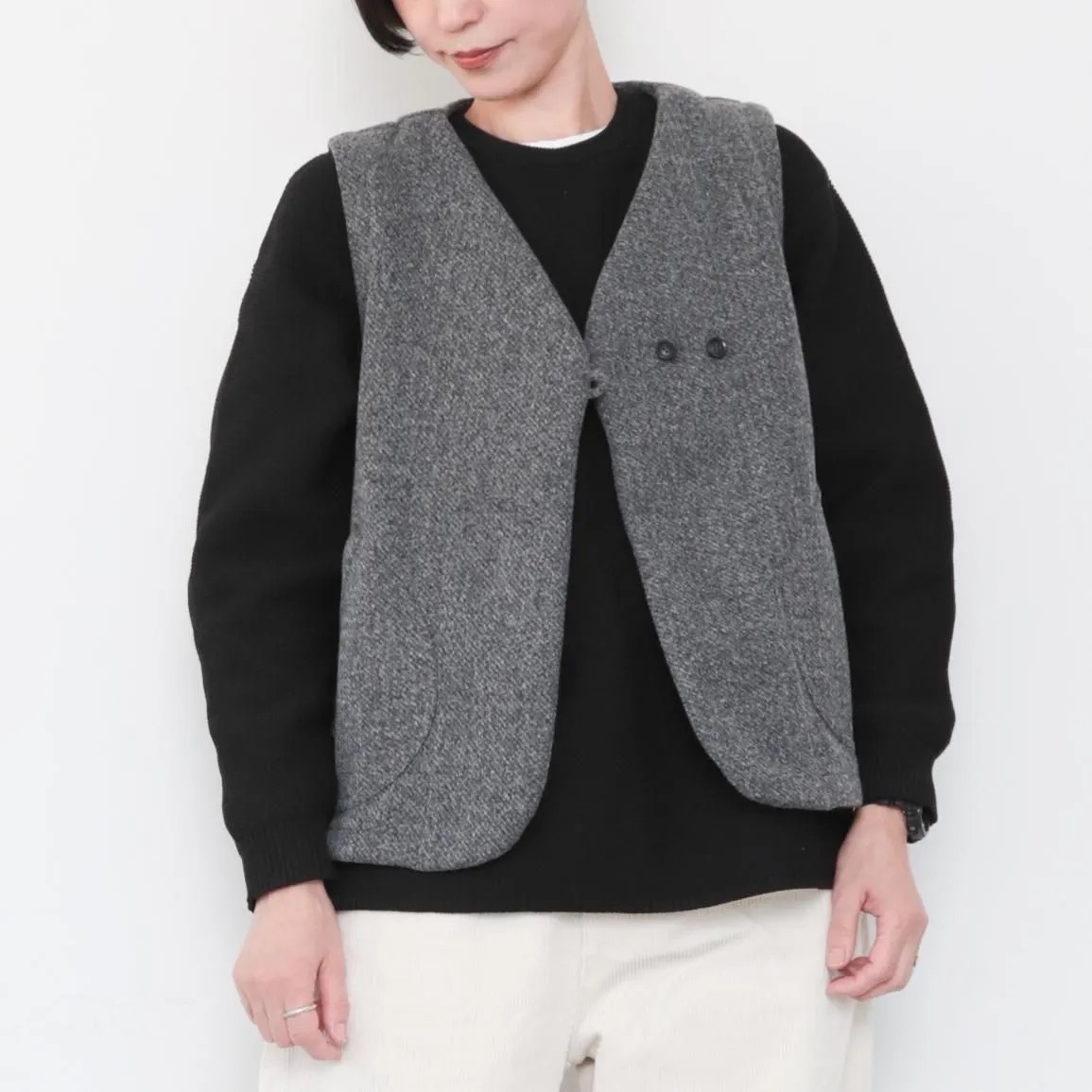 OMAKE.jp 雙釦背心Pazu'sVest 灰