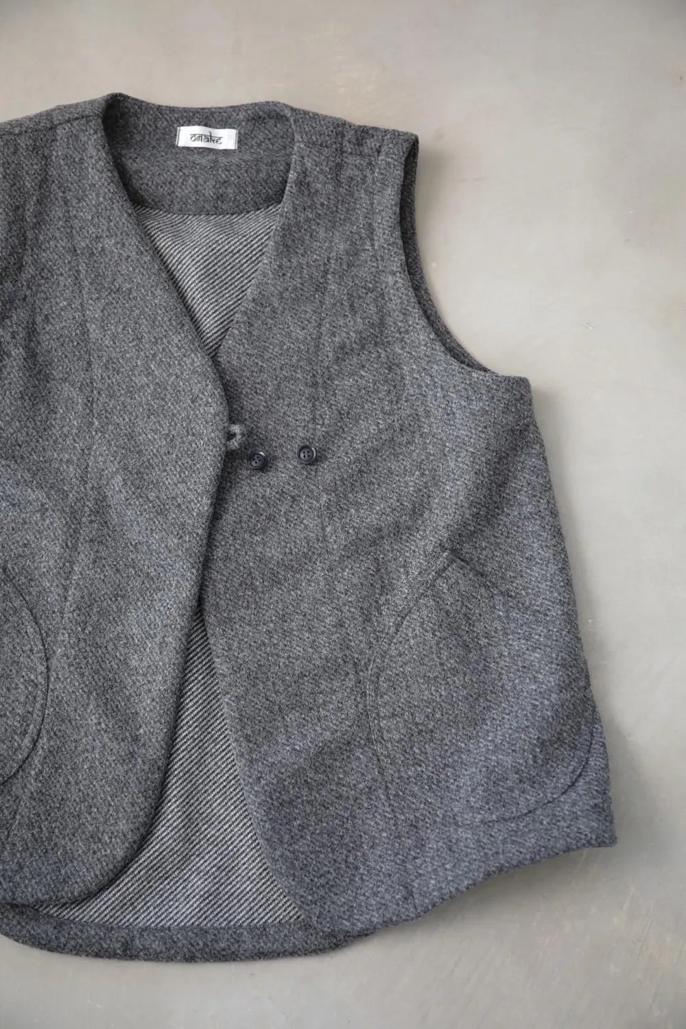 OMAKE.jp 雙釦背心Pazu'sVest 灰