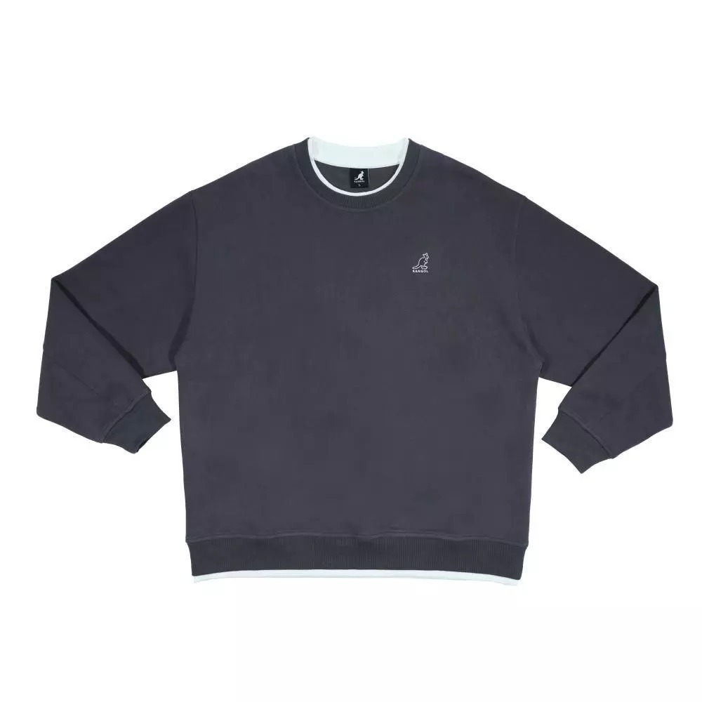 KANGOL 大學T 深灰 經典 假兩件 圓領T 中性 6555101310