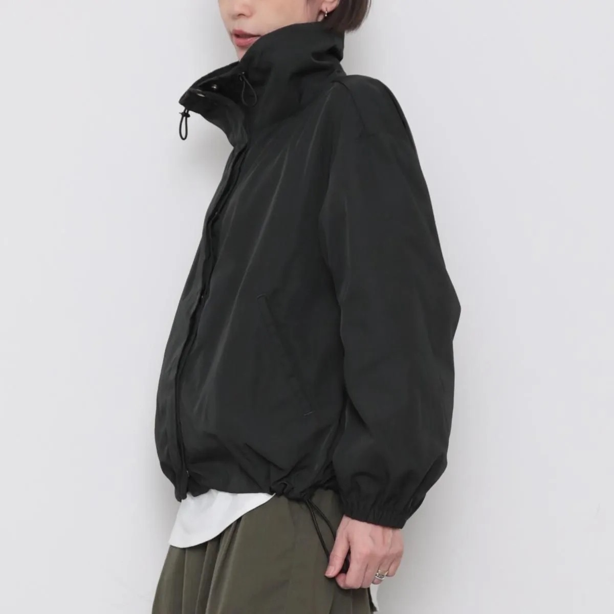 OMAKE.jp 防潑水立領短外套YYjacket 黑