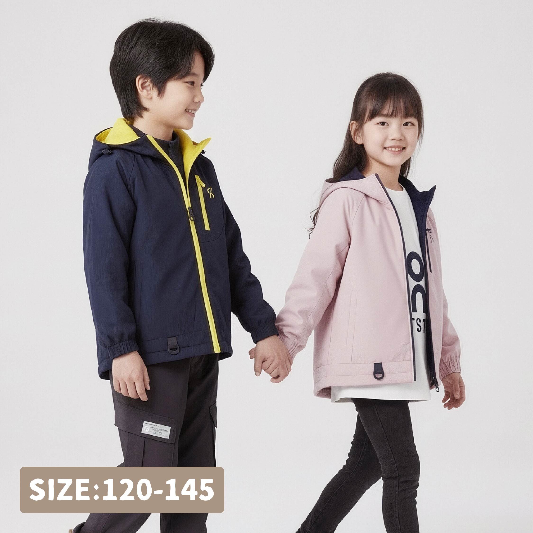 【H55700】潮流符號雙面穿連帽外套＊二色