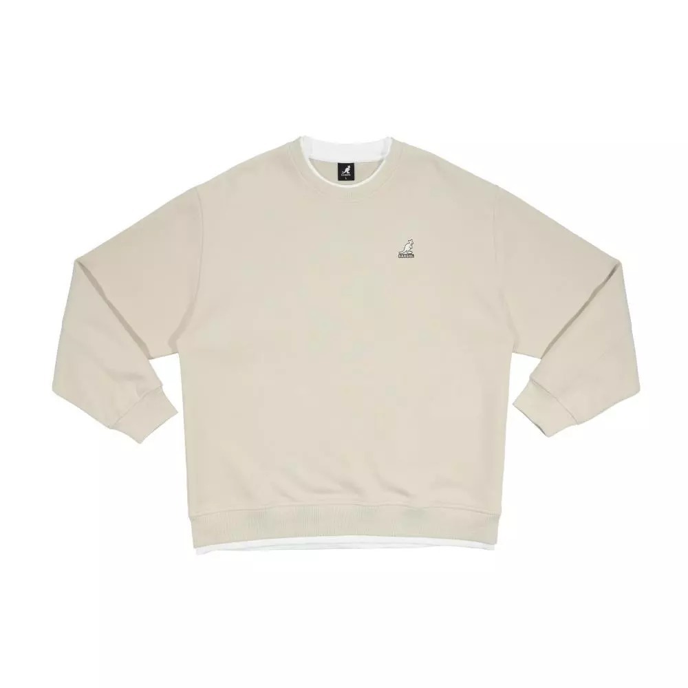 KANGOL 大學T 卡其 經典 假兩件 圓領T 中性 6555101332