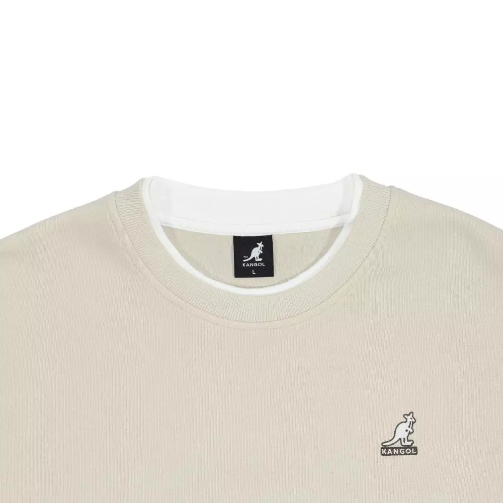 KANGOL 大學T 卡其 經典 假兩件 圓領T 中性 6555101332