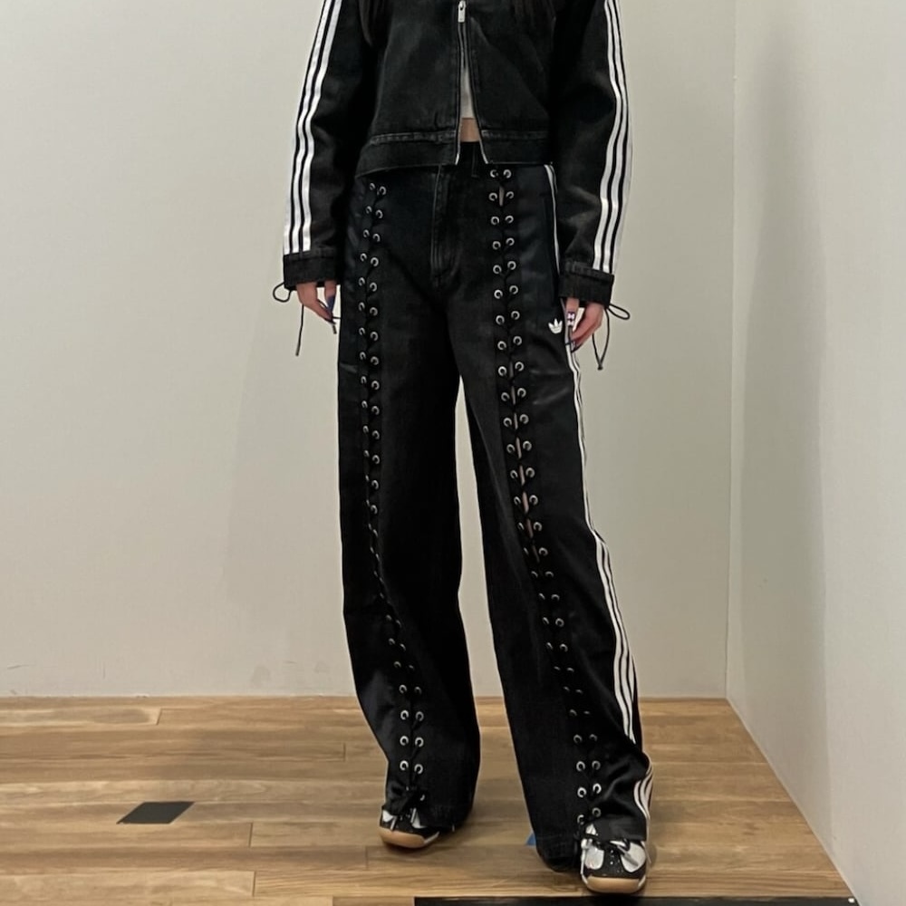 ADIDAS DENIM FB TP 設計感 繫帶 丹寧長褲 三線褲 愛迪達 KS3878