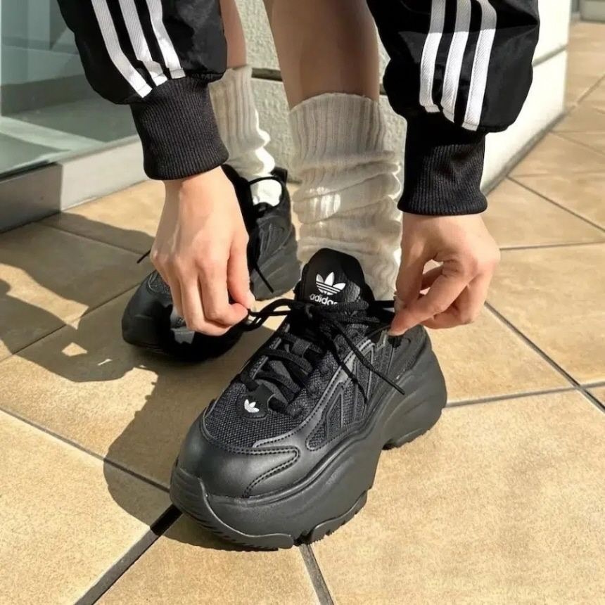 ADIDAS ORIGINALS OZGAIA 全黑 黑武士 老爹鞋 厚底增高 女鞋 休閒鞋 IG6045