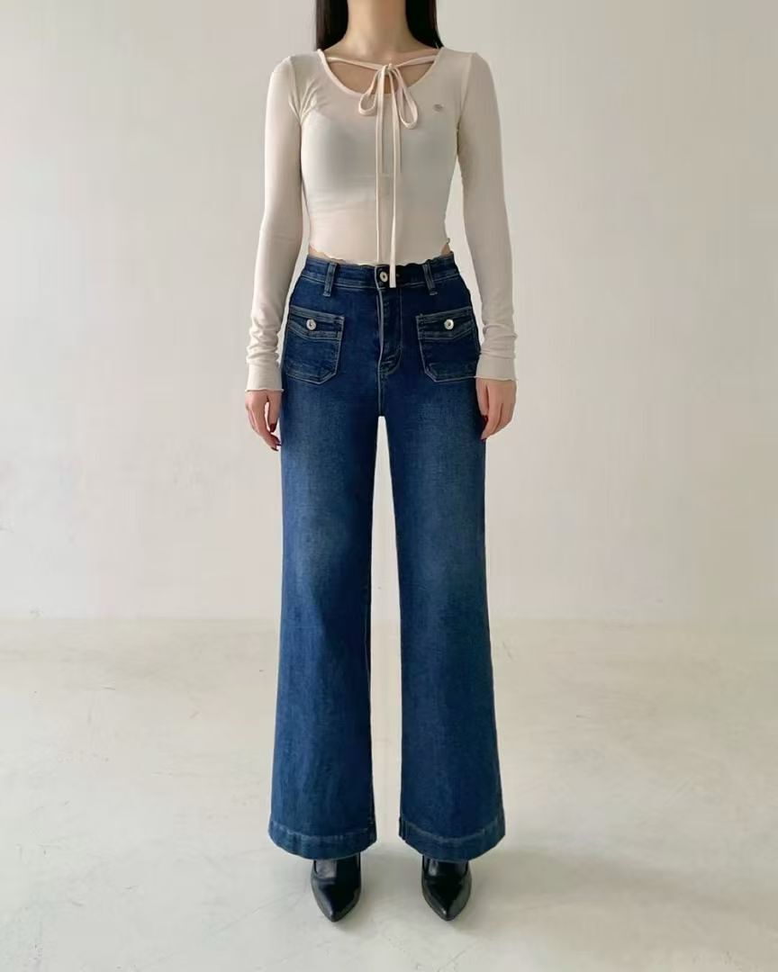 HL2577 爆單!雙口袋刷薄毛牛仔褲