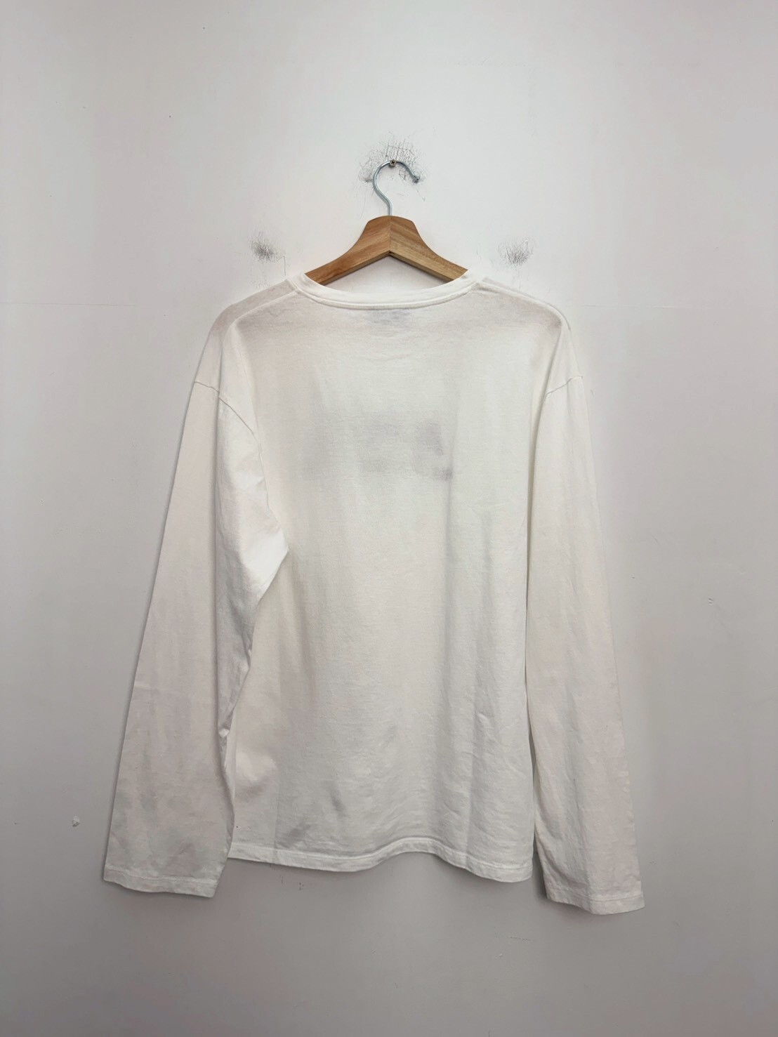 A.P.C. RUE MADAME Logo Embroidery Long Sleeve Crew Neck T-Shirt SIZE L