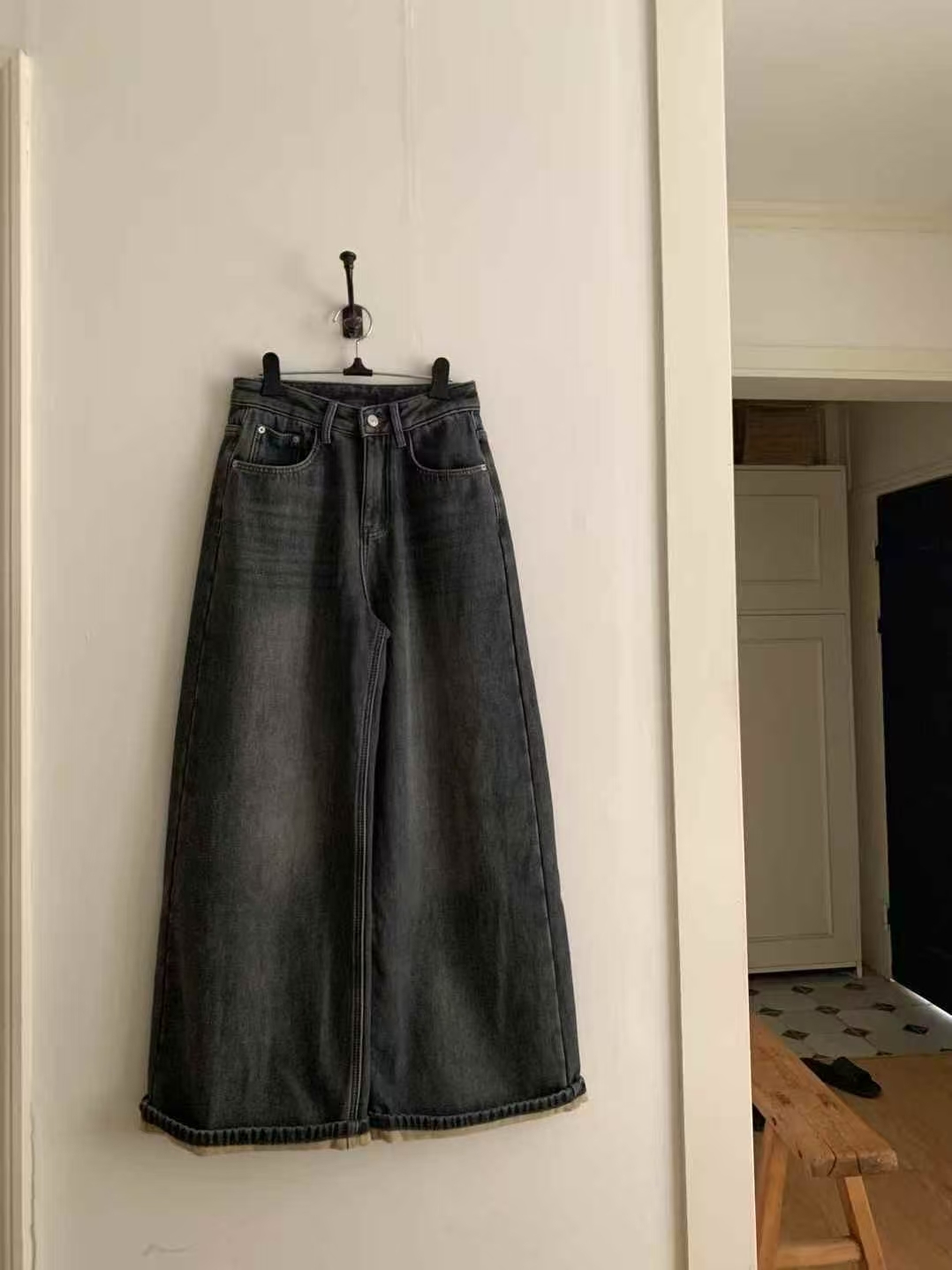 CB5303 高腰洗水A型牛仔褲