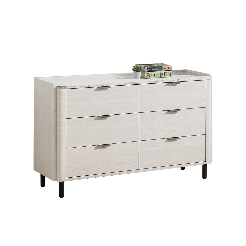 喬洛4尺仿石面六斗櫃/六抽收納櫃/置物櫃