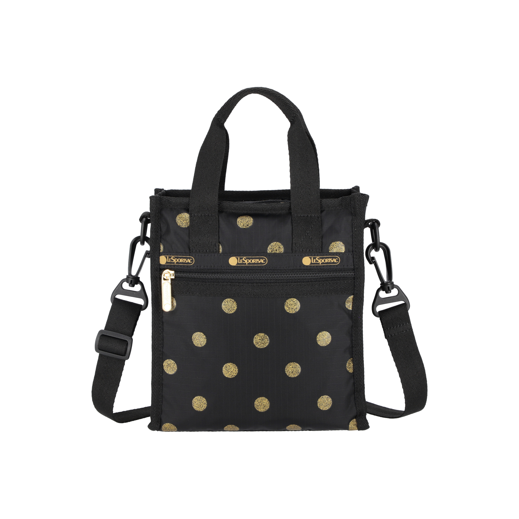 迷你方型手挽/斜揹袋 (GOLD GLITTER DOTS)