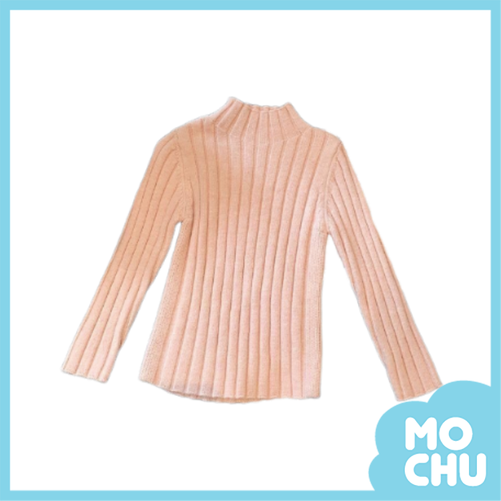 暖色半高領坑條針織上衣(五色)