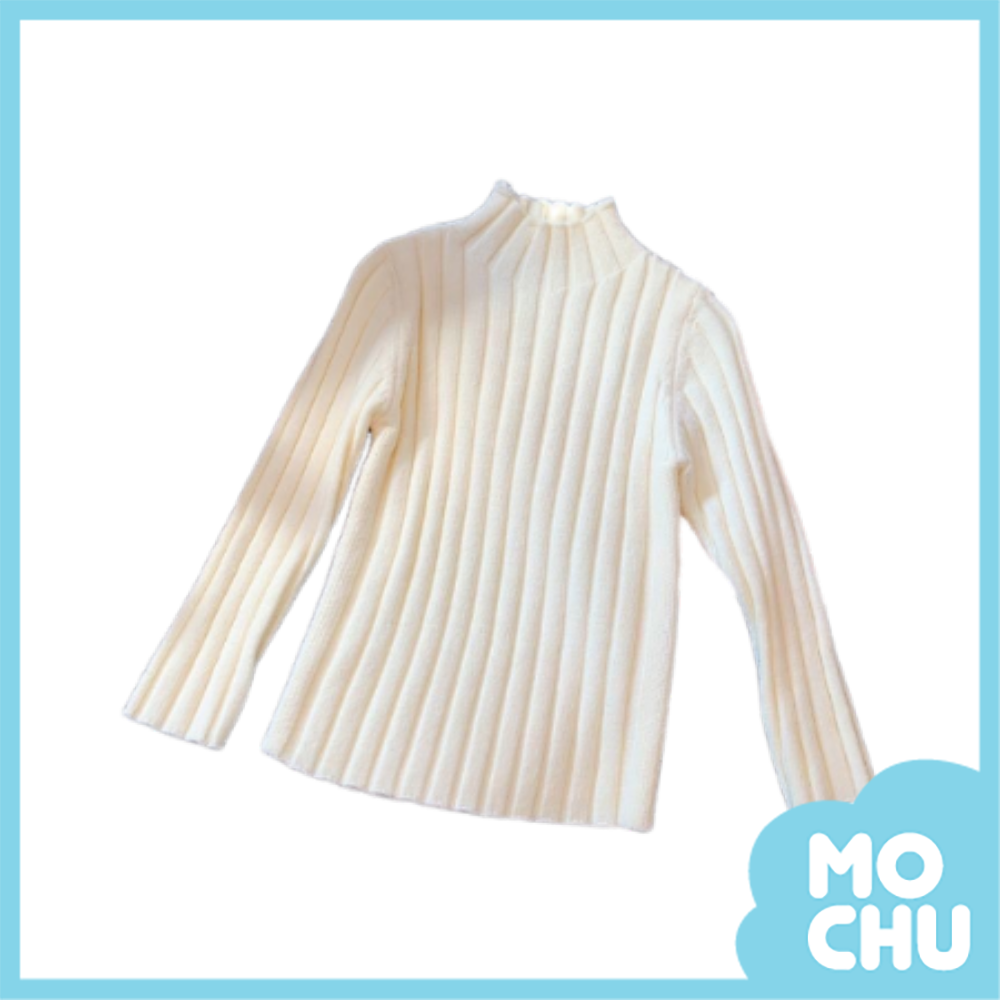 暖色半高領坑條針織上衣(五色)