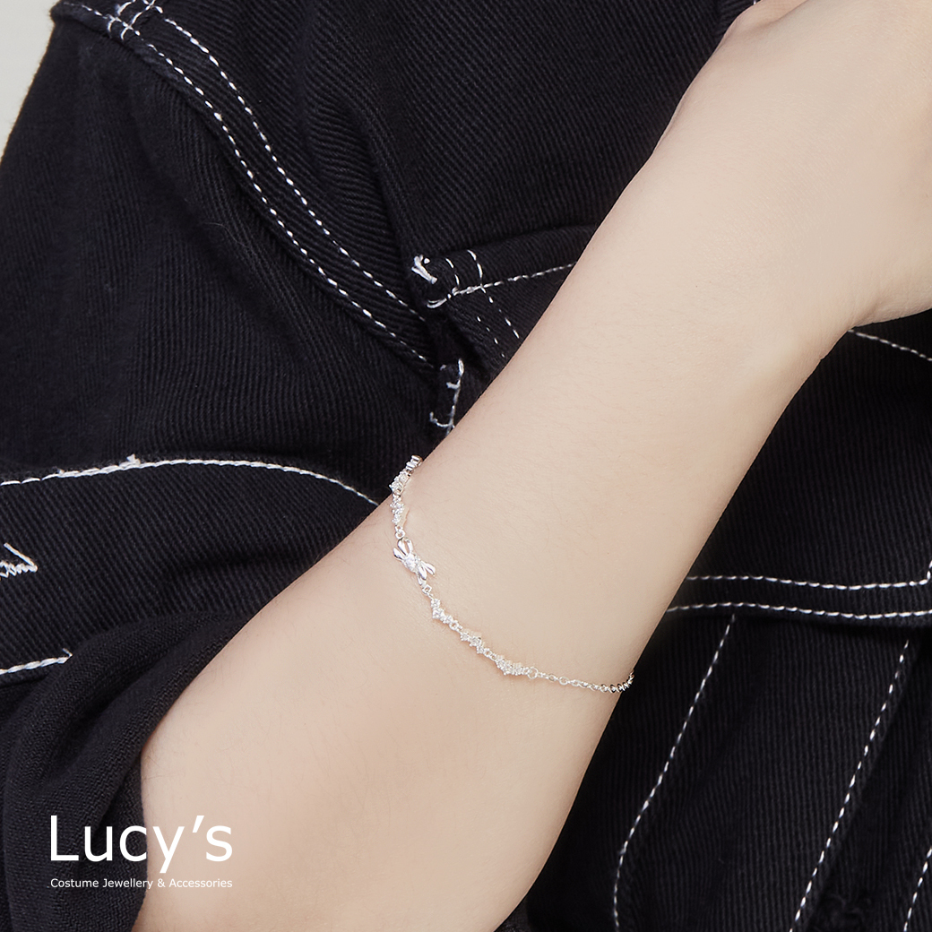 925純銀 绚星蝴蝶結 手鍊 (127902)