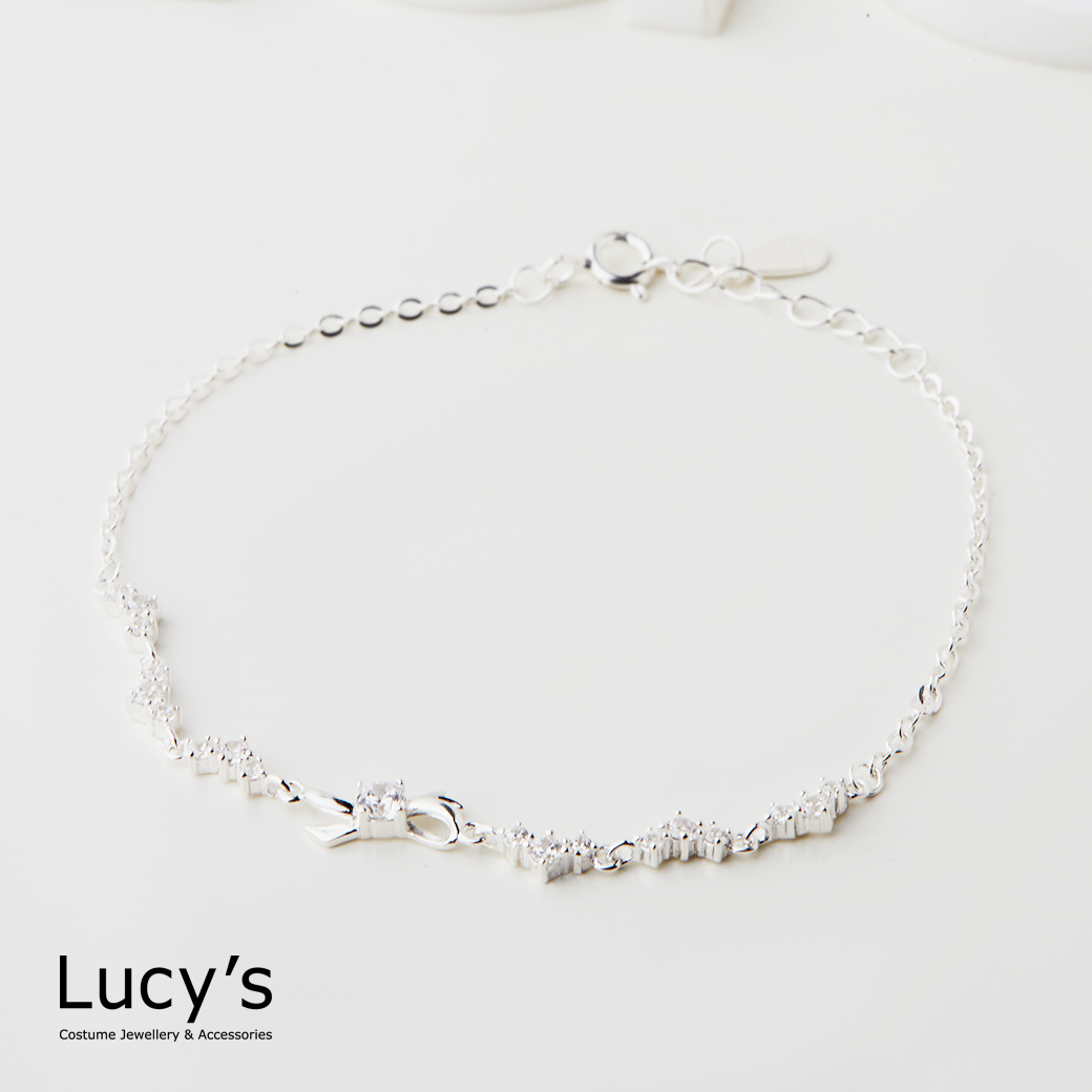 925純銀 绚星蝴蝶結 手鍊 (127902)