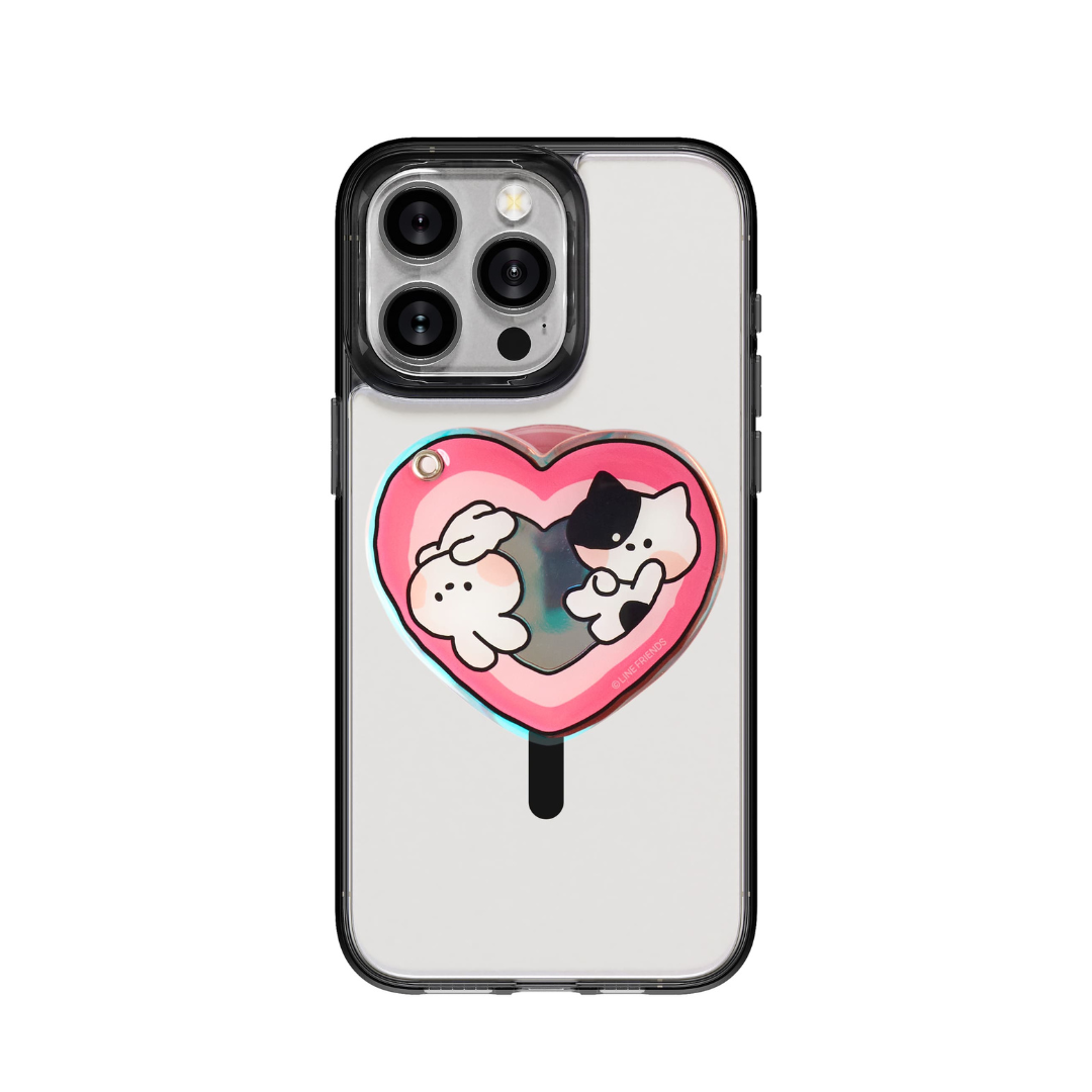 LINE FRIENDS minini 磁吸手機支架 / 愛心鏡子-MT_MI_MR01