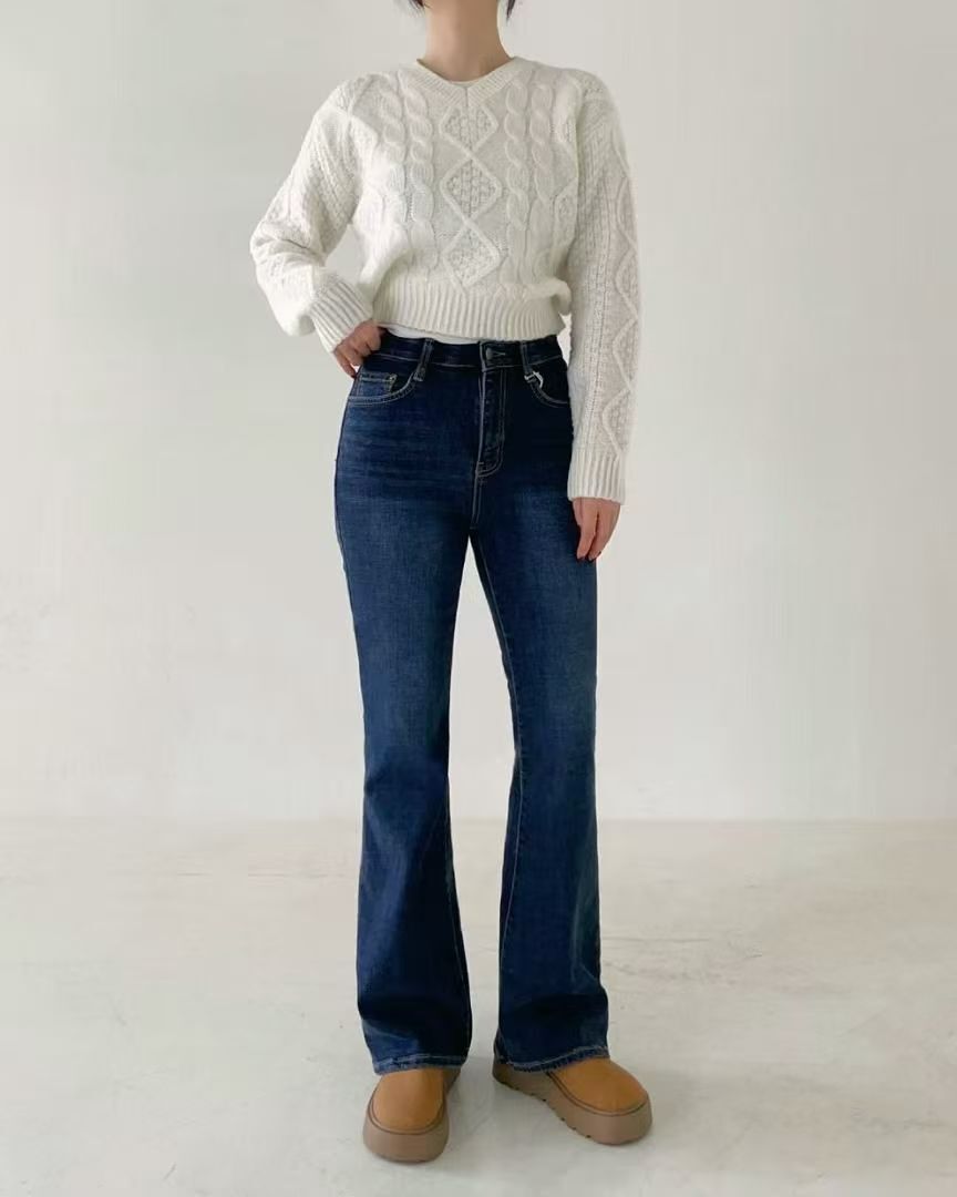 HL2505-3 微喇水洗刷薄毛牛仔褲