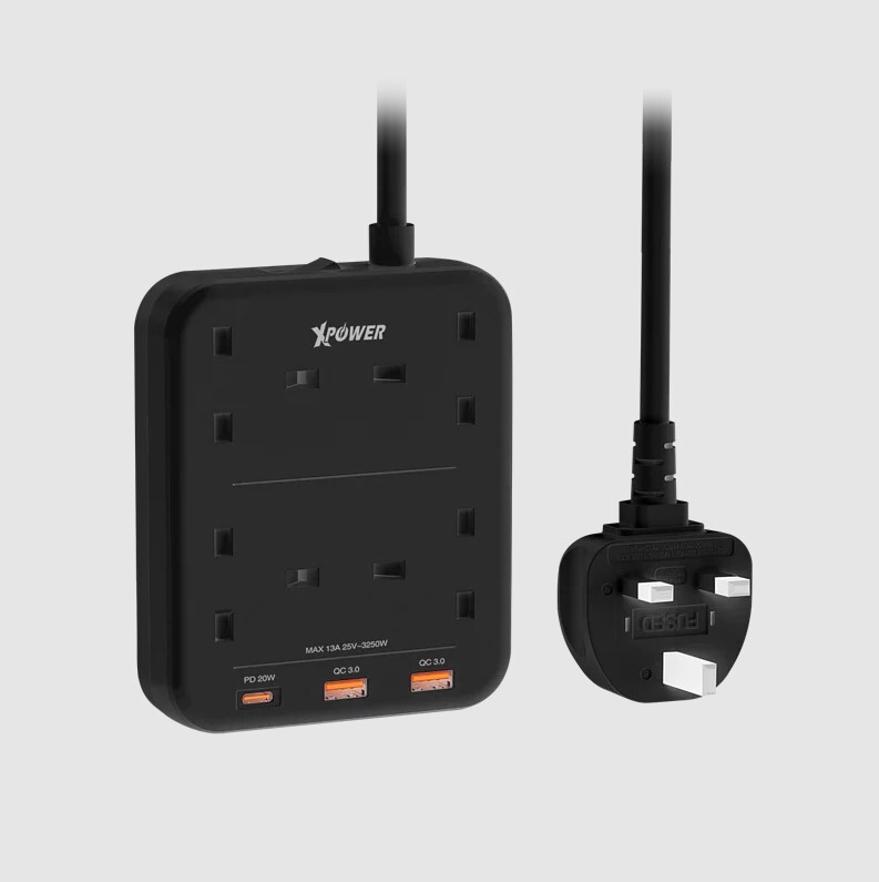 （2026新年限時優惠）XPower PS4A 3M 2合1 PD 3.0充電4頭拖板