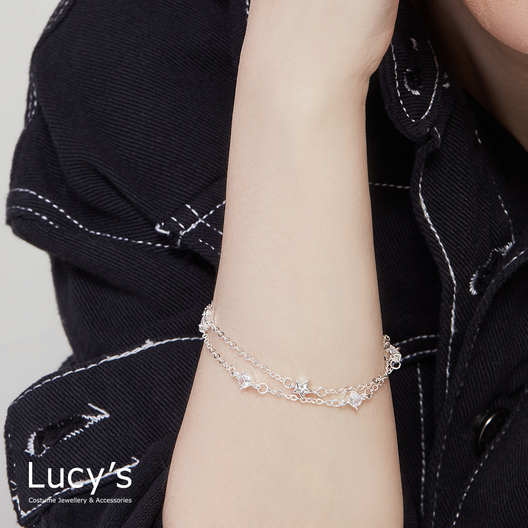 925純銀 繁星點點 雙層手鍊 (123022)
