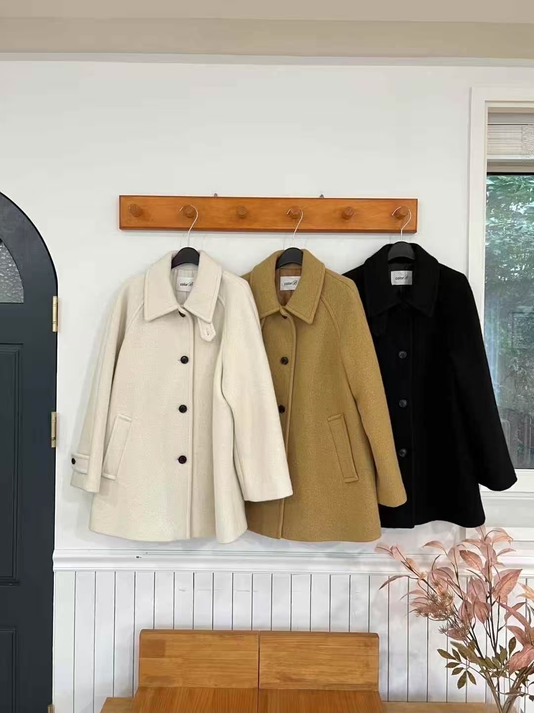 CB5320 插肩車線羊絨外套