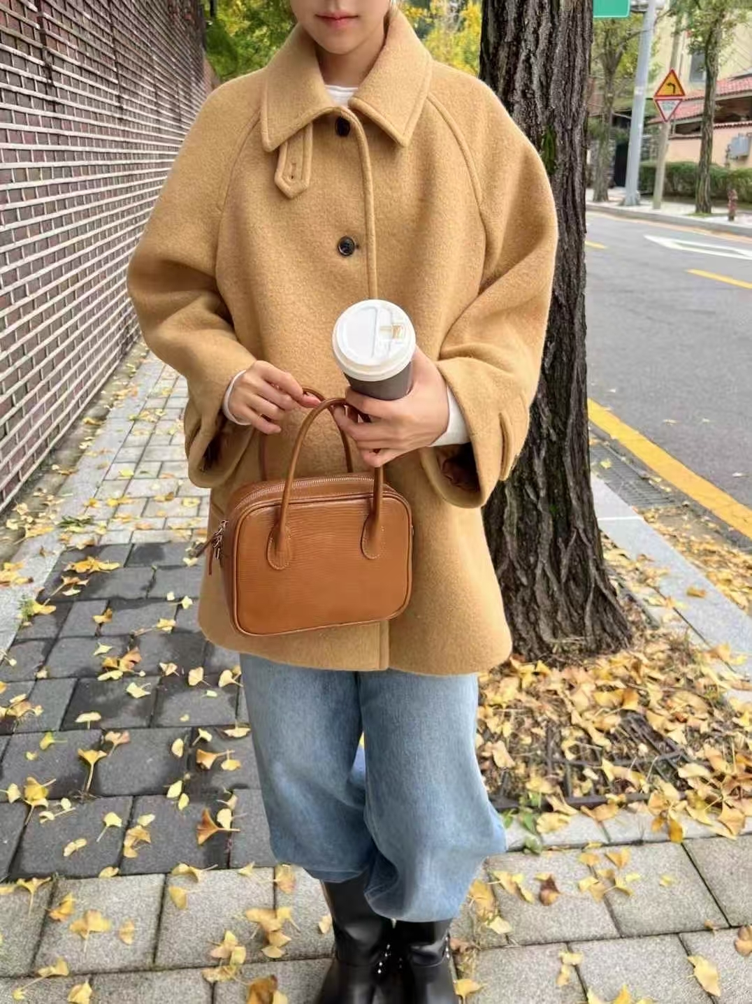 CB5320 插肩車線羊絨外套