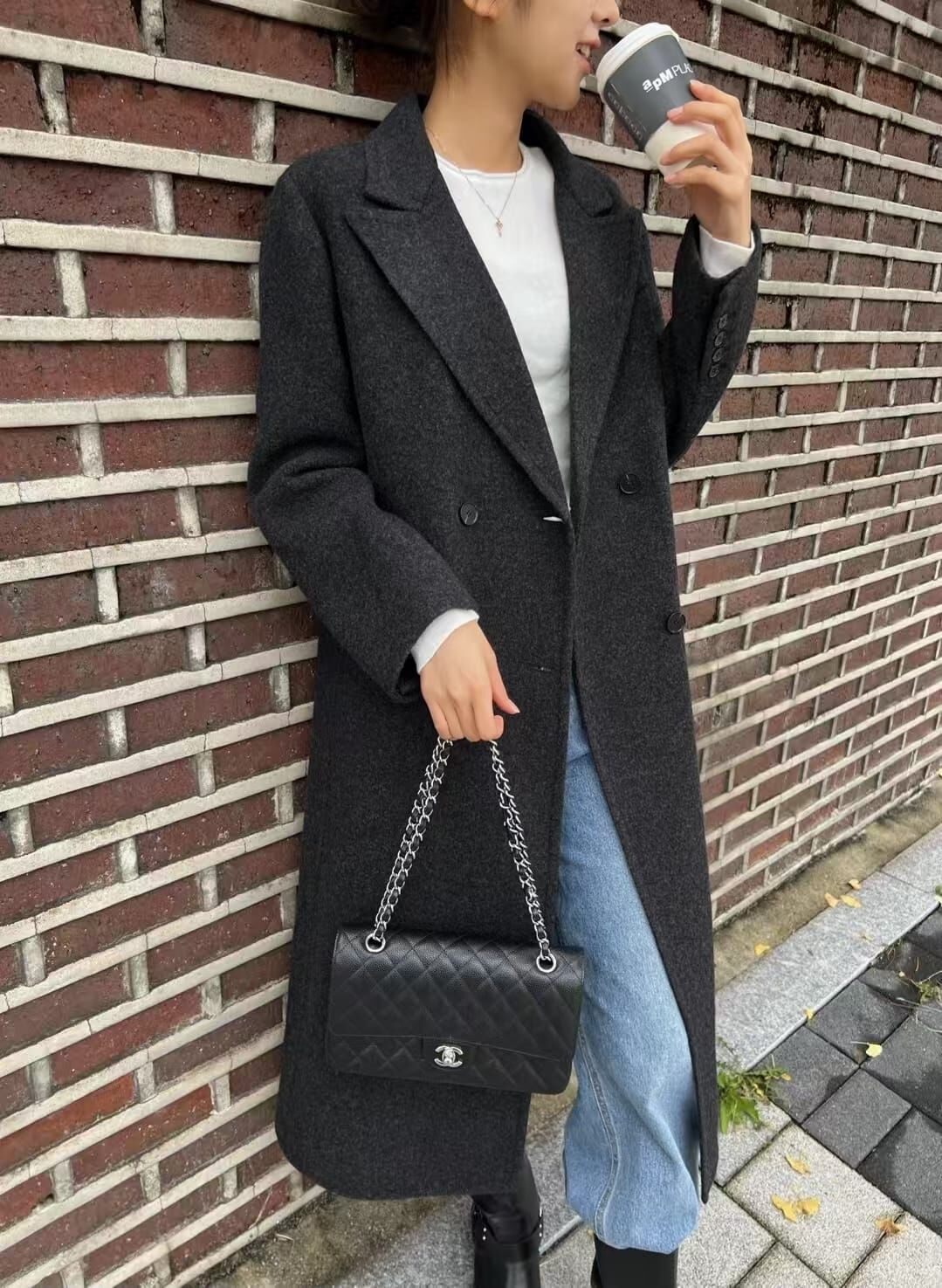 CB5321 韓劇西裝領長版大衣 *優惠碼不適用*