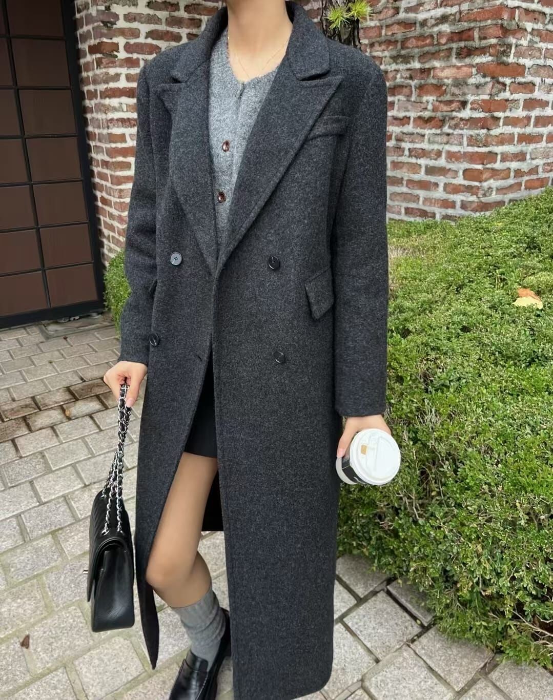CB5321 韓劇西裝領長版大衣 *優惠碼不適用*