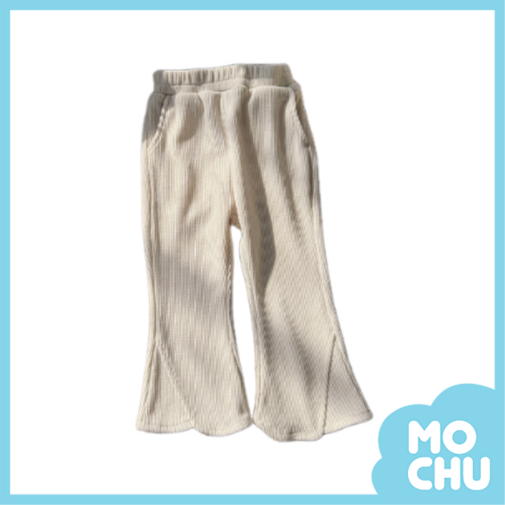 純色坑條織紋喇叭褲(三色)