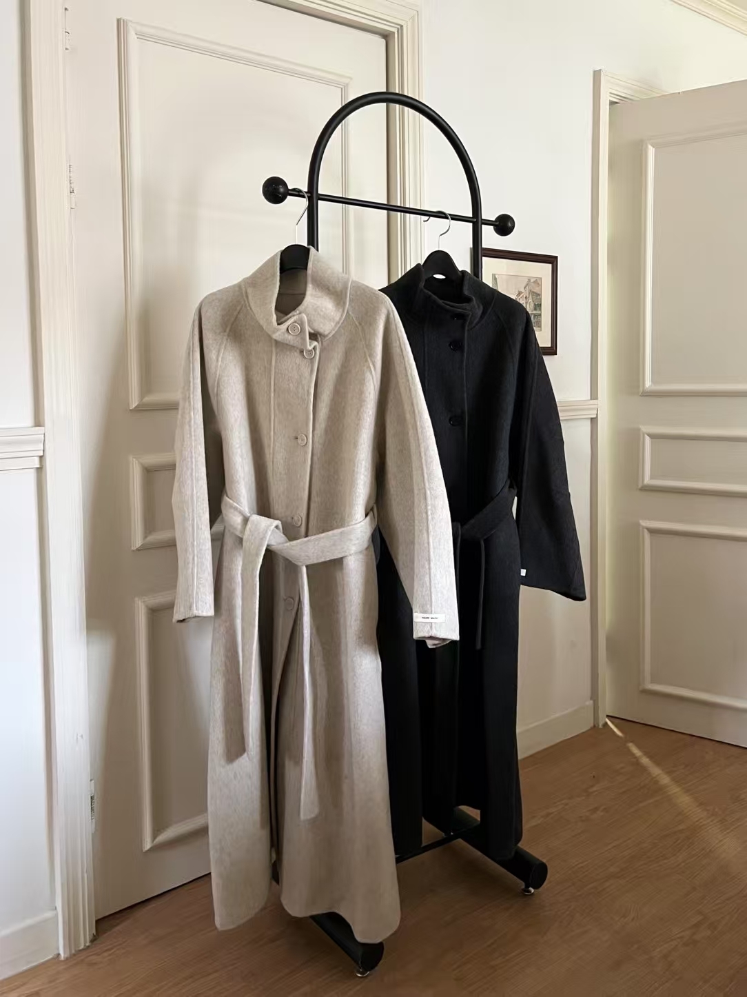 CB5322 插肩綁腰長版大衣