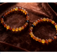 [S] GEMZ & CO AMBER MD209 Burmese Bloodstone Multi-Gemstone Bracelet 6mm, A7 (A7)