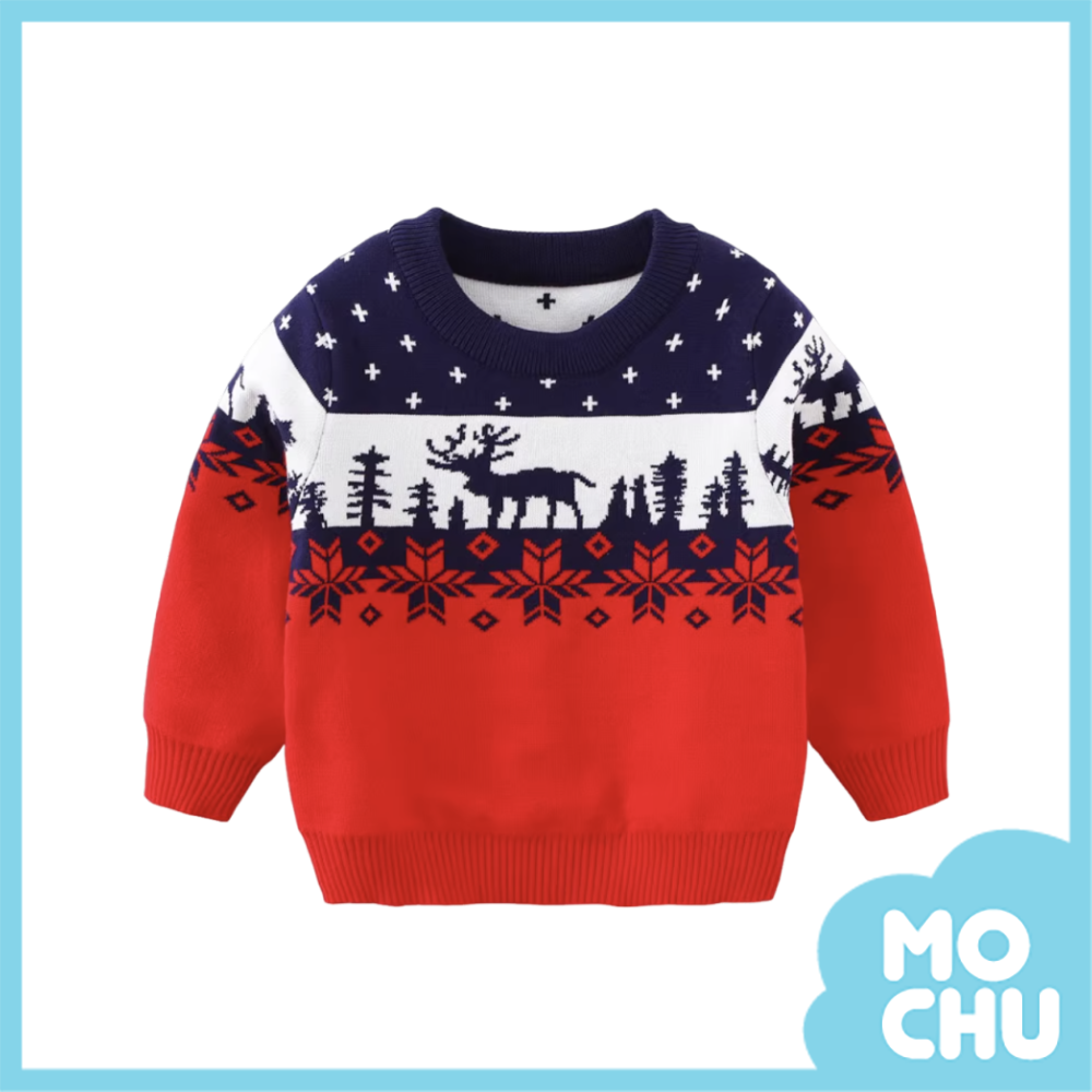 (80.100cm現貨)滿天星麋鹿長袖針織上衣