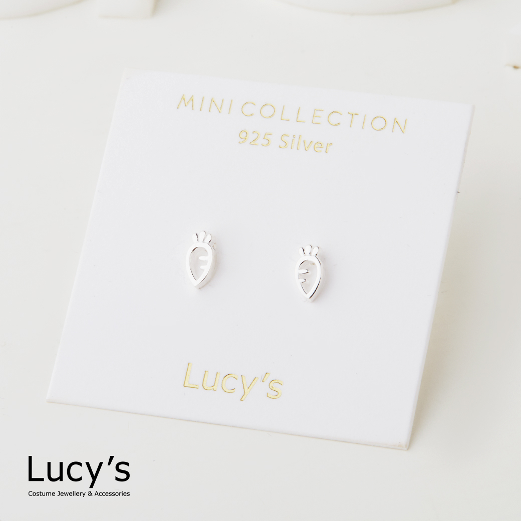 *925純銀〔輕銀系列〕胡蘿蔔 耳環 (128558)