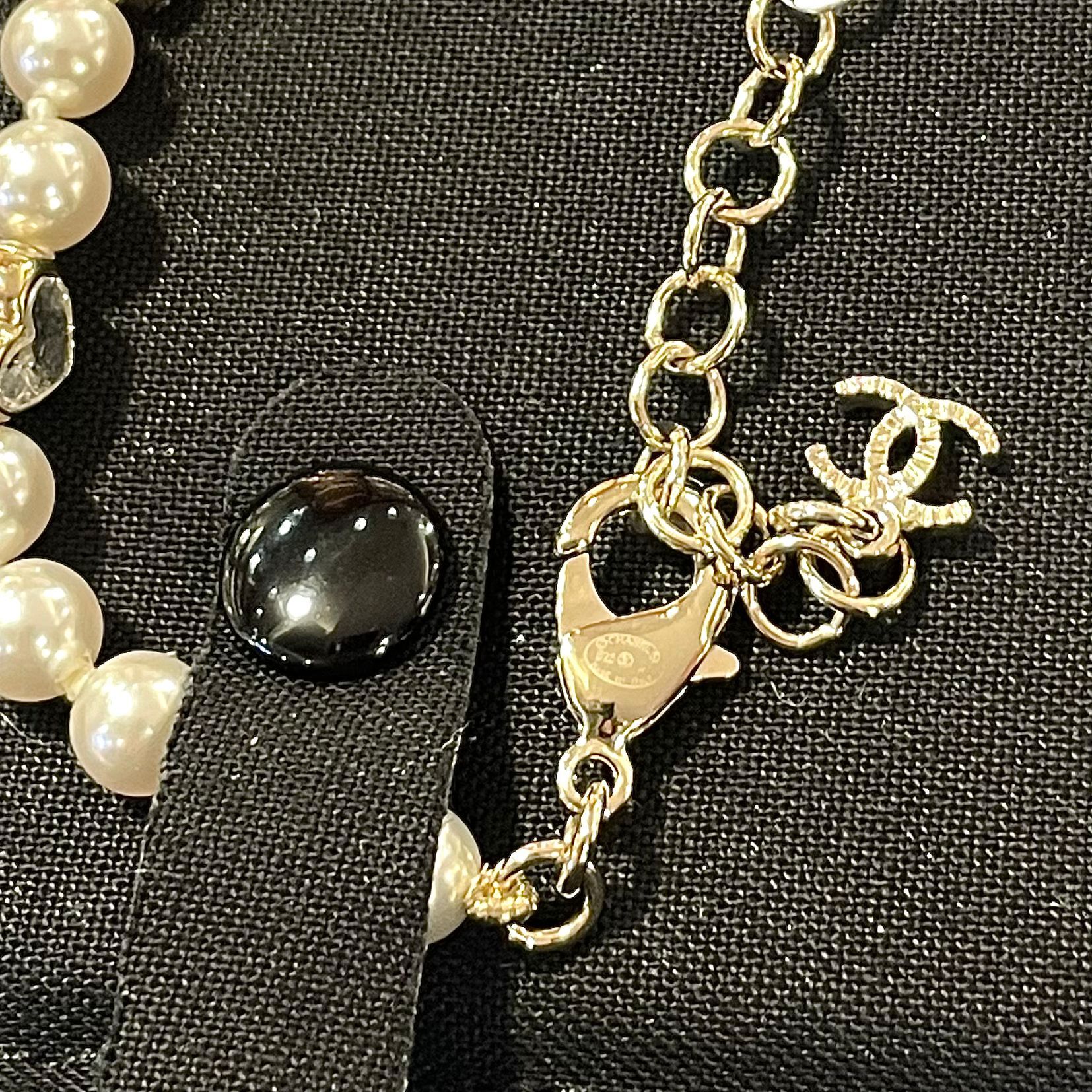 全新CHANEL手鏈 珍珠愛心水鑽淡金CC LOGO #BRAND NEW #香榭站正品