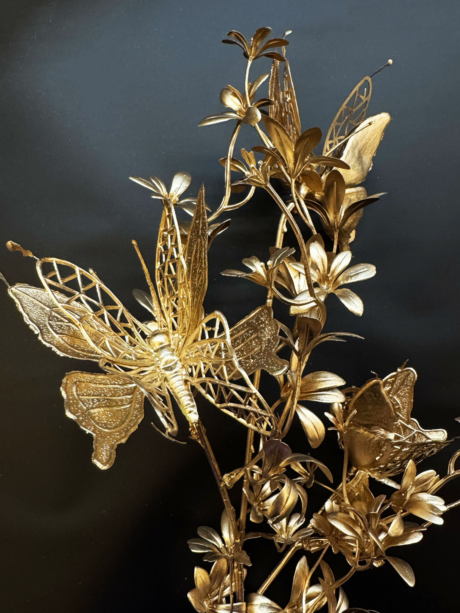 金色擬真蝴蝶花束