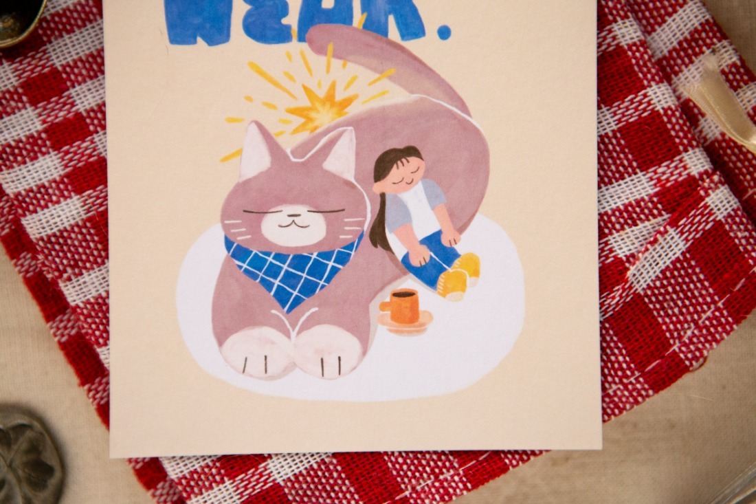 幸運星明信片 休息時間｜OURS 森林好朋友 台灣