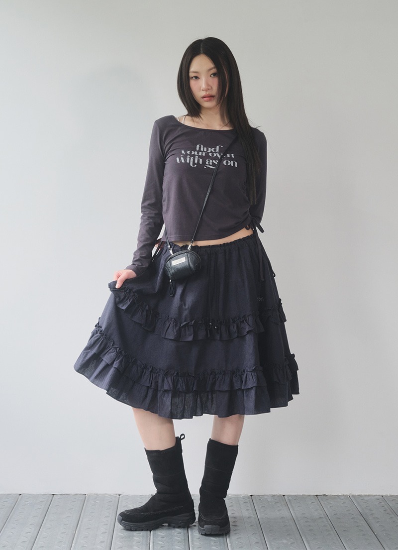 ASON CHECK KANGKANG MIDI SKIRT