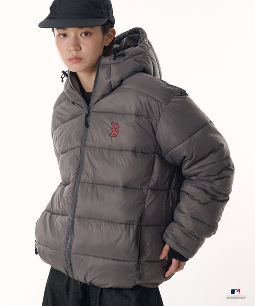 日本🇯🇵連線 Perushu x MLB 隊徽刺繡連帽羽絨外套 人造羽絨 連帽外套 寬鬆 3色(任買兩件711免運)/預購