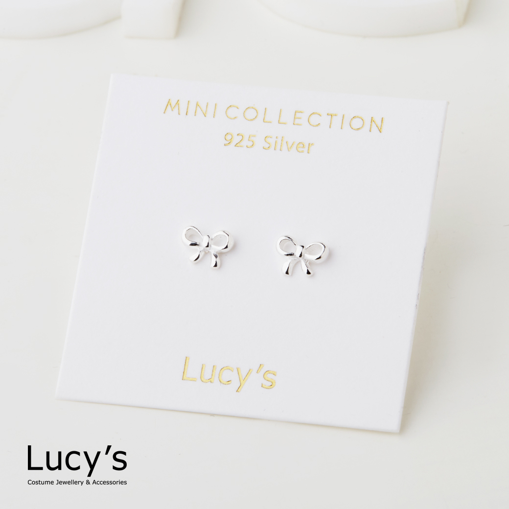 *925純銀〔輕銀系列〕可愛蝴蝶結 耳環 (123287)