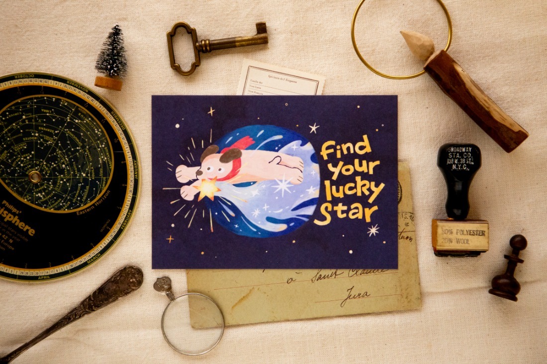 幸運星明信片 找到星星了!｜OURS 森林好朋友 台灣