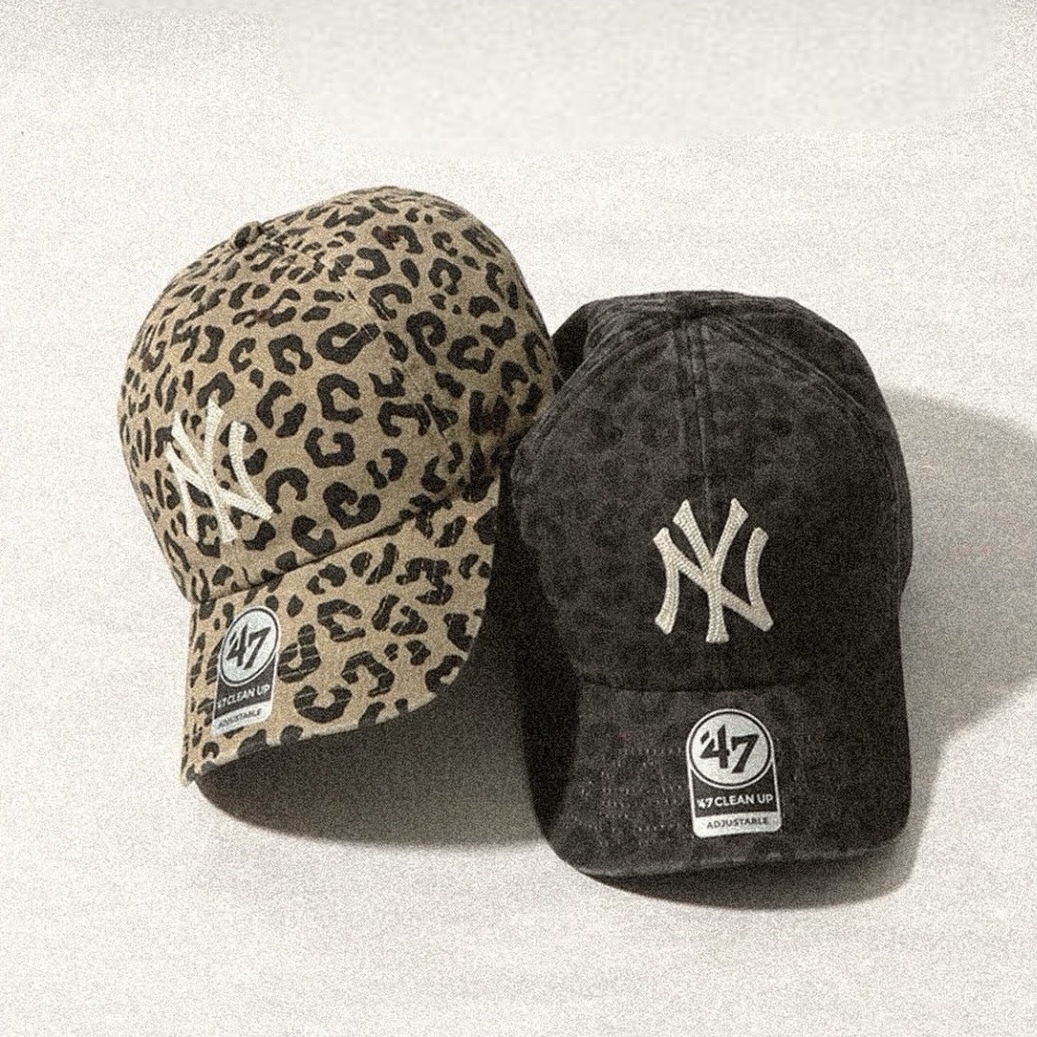 47 x ATMOS PINK CLEAN UP YANKEES LEOPARD MULTI 豹紋 老帽 兩色 帽子 日本代購