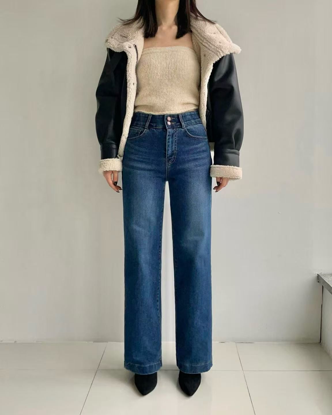 HL2551 水洗刷薄毛牛仔褲