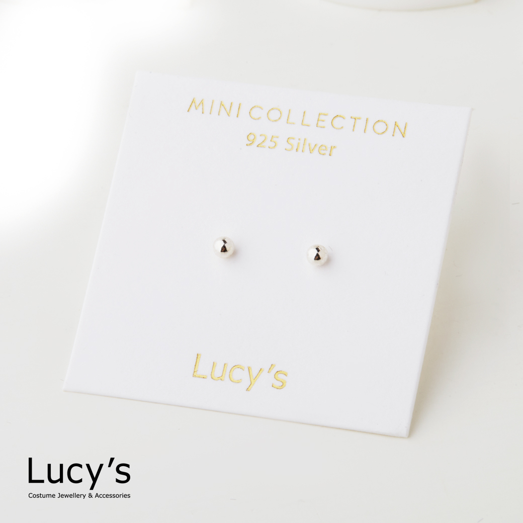 *925純銀〔輕銀系列〕迷你銀珠 耳環 (127976)