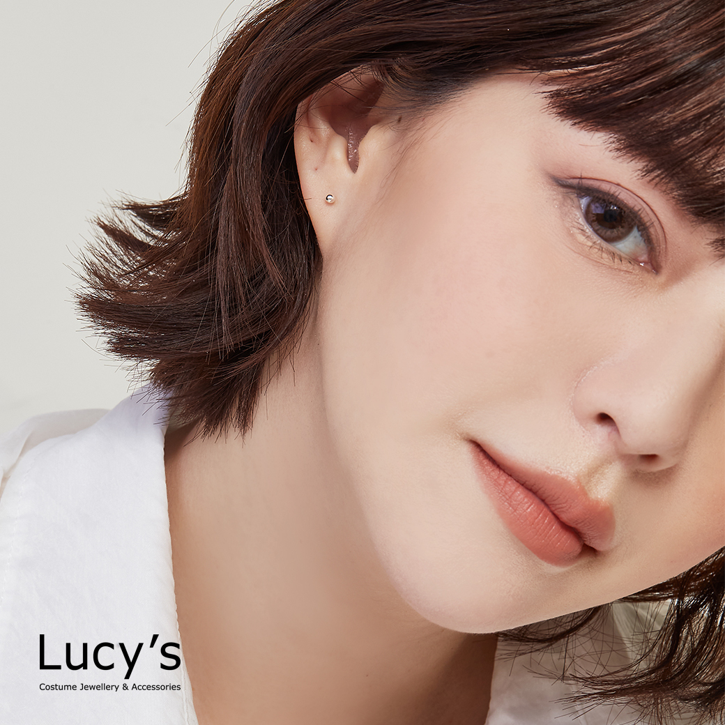 *925純銀〔輕銀系列〕迷你銀珠 耳環 (127976)